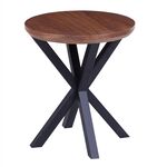 ΒΟΗΘΗΤΙΚΟ ΤΡΑΠΕΖΑΚΙ ΣΤΡΟΓΓΥΛΟ HM9473.02 MDF ΜΕ ΚΑΠΛΑΜΑ ΑΠΟ ΞΥΛΟ ΚΑΡΥΔΙΑΣ Φ50x55Yεκ. - ΒΟΗΘΗΤΙΚΑ ΤΡΑΠΕΖΑΚΙΑ στο Milonadakis.gr