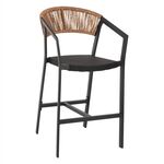 ΣΚΑΜΠΟ ΑΛΟΥΜΙΝΙΟΥ HM5892.15 ΜΕΣΑΙΟΥ ΥΨΟΥΣ RATTAN & TEXTLINE ΜΑΥΡΟ ΜΠΕΖ 56,5x57x99,5Y - ΣΚΑΜΠΩ στο Milonadakis.gr