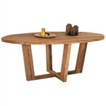 ΤΡΑΠΕΖΙ ΤΡΑΠΕΖΑΡΙΑΣ CARIB ΟΒΑΛ HM9558 ΑΠΟ ΞΥΛΟ RECYCLED ΤΕΑΚ 209x109x80Yεκ. - ΤΡΑΠΕΖΙΑ ΚΟΥΖΙΝΑΣ στο Milonadakis.gr