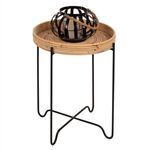 ΤΡΑΠΕΖΑΚΙ ΒΟΗΘΗΤΙΚΟ FLY HM7906 RATTAN ΦΥΣΙΚΟ ΧΡΩΜΑ-ΜΕΤΑΛΛΙΚΗ ΒΑΣΗ ΜΑΥΡΗ Φ40x53Yεκ. - ΒΟΗΘΗΤΙΚΑ ΤΡΑΠΕΖΑΚΙΑ στο Milonadakis.gr