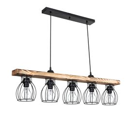 Φωτιστικό οροφής πεντάφωτο Jazzy pakoworld Ε27 καρυδί-μαύρο 100x12x75εκ - ΦΩΤΙΣΤΙΚΑ ΟΡΟΦΗΣ στο Milonadakis.gr