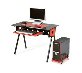 ΓΡΑΦΕΙΟ 100X53X75εκ.PVC ΚΟΚΚΙΝΟ/ΜΑΥΡΟΣ ΜΕΤΑΛ./CPU - ΓΡΑΦΕΙΑ στο Milonadakis.gr