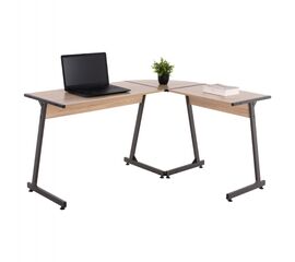 ΓΡΑΦΕΙΟ ΓΩΝΙΑΚΟ HM9319 ΜΕΤΑΛΛΙΚΟ ΣΚΟΥΡΟ ΓΚΡΙ ΜΕ MDF ΕΠΙΦΑΝΕΙΑ ΣΕ ΟΑΚ 147X112X74Υεκ. - ΓΡΑΦΕΙΑ στο Milonadakis.gr