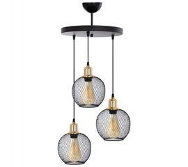 ΦΩΤΙΣΤΙΚΟ ΟΡΟΦΗΣ 3-ΦΩΤΟ ΑΣΥΜΜΕΤΡΟ ΣΦΑΙΡΙΚΑ ΠΛΕΓΜΑΤΑ ΜΑΥΡΑ Φ30x80Υεκ.HM7689.01 - ΦΩΤΙΣΤΙΚΑ ΟΡΟΦΗΣ στο Milonadakis.gr