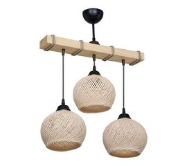 Φωτιστικό οροφής τρίφωτο Fiona pakoworld Ε27 κρεμ-φυσικό 50x20x63εκ - ΦΩΤΙΣΤΙΚΑ ΟΡΟΦΗΣ στο Milonadakis.gr