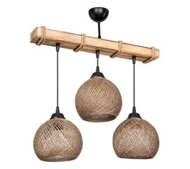 Φωτιστικό οροφής τρίφωτο Fiona pakoworld Ε27 καρυδί-μπεζ 50x20x63εκ - ΦΩΤΙΣΤΙΚΑ ΟΡΟΦΗΣ στο Milonadakis.gr