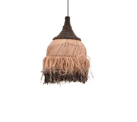 Φωτιστικό οροφής Kentel Inart sisal σε φυσικό-μαύρο χρώμα Φ35x50εκ - ΦΩΤΙΣΤΙΚΑ ΟΡΟΦΗΣ στο Milonadakis.gr