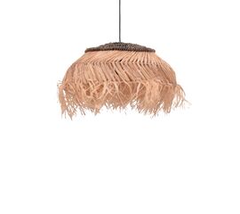 Φωτιστικό οροφής Hengiole Inart sisal σε φυσικό-μαύρο χρώμα Φ60x40εκ - ΦΩΤΙΣΤΙΚΑ ΟΡΟΦΗΣ στο Milonadakis.gr