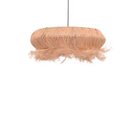 Φωτιστικό οροφής Coanze Inart abaca ξύλο σε φυσικό χρώμα Φ65x35εκ - ΦΩΤΙΣΤΙΚΑ ΟΡΟΦΗΣ στο Milonadakis.gr