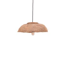 Φωτιστικό οροφής Pictere Inart abaca ξύλο σε φυσικό χρώμα Φ50x20εκ - ΦΩΤΙΣΤΙΚΑ ΟΡΟΦΗΣ στο Milonadakis.gr