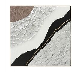 ΠΙΝΑΚΑΣ ΤΟΙΧΟΥ ABSTRACT (ΤΕΤΡΑΓΩΝΟΣ) HM4553.01 ΜΕ ΚΟΡΝΙΖΑ ΜΠΕΖ-ΚΑΜΒΑΣ 82x4.5x82Υεκ - ΠΙΝΑΚΕΣ στο Milonadakis.gr