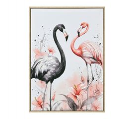 ΠΙΝΑΚΑΣ TOIXOY HM4562 ΜΕ ΚΟΡΝΙΖΑ ΜΠΕΖ-ΚΑΜΒΑΣ ΕΚΤΥΠΩΣΗ 2 FLAMINGOS 52,5x2,8x72,5Υεκ. - ΠΙΝΑΚΕΣ στο Milonadakis.gr