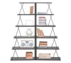 ΣΕΤ ΒΙΒΛΙΟΘΗΚΕΣ 2ΤΜΧ MINI TARS HM11772.20 ΜΕΛΑΜΙΝΗ ΓΚΡΙ-ΜΑΥΡΟ 65x24x146Υεκ.(x2) - ΒΙΒΛΙΟΘΗΚΕΣ στο Milonadakis.gr