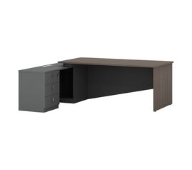 Γραφείο εργασίας επαγγελματικό αριστερή γωνία Denith pakoworld ανθρακί-καρυδί 220x180x75εκ - ΓΡΑΦΕΙΑ στο Milonadakis.gr