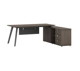 Γραφείο εργασίας επαγγελματικό αναστρέψιμο Denith pakoworld ανθρακί-καρυδί 200x160x75εκ - ΓΡΑΦΕΙΑ στο Milonadakis.gr