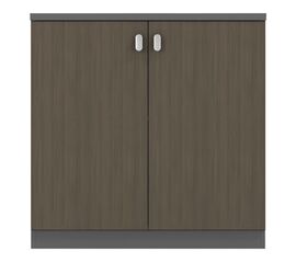 Ντουλάπι γραφείου επαγγελματικό χαμηλό Denith pakoworld ανθρακί-καρυδί  80x40x80εκ - ΝΤΟΥΛΑΠΙΑ στο Milonadakis.gr