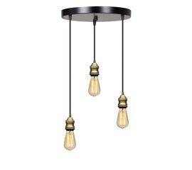 Φωτιστικό οροφής τρίφωτο Sopio pakoworld Ε27 μέταλλο μαύρο Φ30x85εκ - ΦΩΤΙΣΤΙΚΑ ΟΡΟΦΗΣ στο Milonadakis.gr