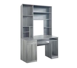 Γραφείο υπολογιστή με βιβλιοθήκη Novelty pakoworld γκρι-oak 120x55x182εκ - ΓΡΑΦΕΙΑ στο Milonadakis.gr