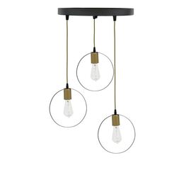 Φωτιστικό οροφής τρίφωτο Kasper pakoworld E27 μαύρο-χρυσό Φ30x79εκ - ΦΩΤΙΣΤΙΚΑ ΟΡΟΦΗΣ στο Milonadakis.gr