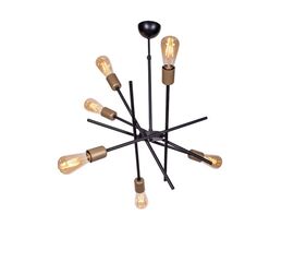 Φωτιστικό οροφής εξάφωτο Hugo pakoworld E27 μαύρο-χρυσό 55x55x35εκ - ΦΩΤΙΣΤΙΚΑ ΟΡΟΦΗΣ στο Milonadakis.gr