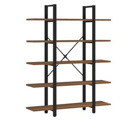 Βιβλιοθήκη Esthon pakoworld καρυδί-μαύρο μέταλλο 120x28x180εκ - ΒΙΒΛΙΟΘΗΚΕΣ στο Milonadakis.gr