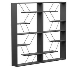 Βιβλιοθήκη Tars pakoworld ανθρακί-μαύρο 168x24x157εκ - ΒΙΒΛΙΟΘΗΚΕΣ στο Milonadakis.gr