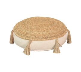 Πουφ Elefon Inart φυσικό-εκρού ύφασμα Φ40x7.5εκ - ΑΝΤΙΚΕΙΜΕΝΑ στο Milonadakis.gr