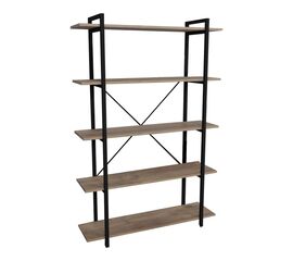 Βιβλιοθήκη Reson pakoworld oak-μαύρο μελαμίνης 120x34x180εκ - ΒΙΒΛΙΟΘΗΚΕΣ στο Milonadakis.gr