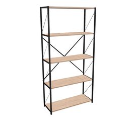 Βιβλιοθήκη Tikilmo pakoworld oak-μαύρο μελαμίνης 88x34x180εκ - ΒΙΒΛΙΟΘΗΚΕΣ στο Milonadakis.gr