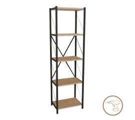 Βιβλιοθήκη Glase pakoworld oak-μαύρο μελαμίνης 40x30x150εκ - ΒΙΒΛΙΟΘΗΚΕΣ στο Milonadakis.gr