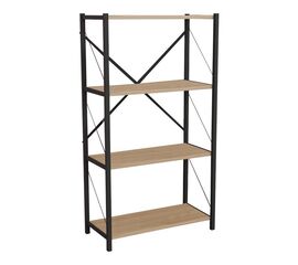 Βιβλιοθήκη Jackrey pakoworld oak-μαύρο μελαμίνης 60x30x114εκ - ΒΙΒΛΙΟΘΗΚΕΣ στο Milonadakis.gr