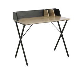 Γραφείο εργασίας Zervan pakoworld μελαμίνη σε φυσική-μαύρη απόχρωση 90x50x85εκ - ΓΡΑΦΕΙΑ στο Milonadakis.gr