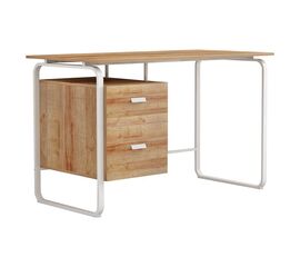 Γραφείο εργασίας με συρτάρια Clarity pakoworld μελαμίνης φυσικό-λευκό 120x60x75εκ - ΓΡΑΦΕΙΑ στο Milonadakis.gr