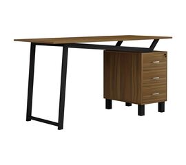 Γραφείο εργασίας με συρτάρια Prosper pakoworld μελαμίνης καρυδί-μαύρο 140x60x76εκ - ΓΡΑΦΕΙΑ στο Milonadakis.gr