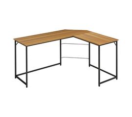 Γραφείο εργασίας με δεξιά γωνία Impetus pakoworld μελαμίνης καρυδί-μαύρο 150x120x75εκ - ΓΡΑΦΕΙΑ στο Milonadakis.gr