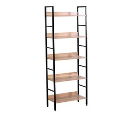 Βιβλιοθήκη Elbo pakoworld φυσικό-μαύρο μέταλλο 60x28x126εκ - ΒΙΒΛΙΟΘΗΚΕΣ στο Milonadakis.gr