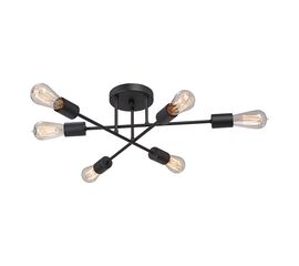 Φωτιστικό οροφής Amsterindast pakoworld μέταλλο σε μαύρο χρώμα Φ25x60εκ - ΦΩΤΙΣΤΙΚΑ ΟΡΟΦΗΣ στο Milonadakis.gr