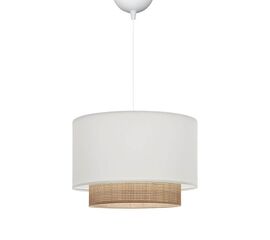 Φωτιστικό οροφής Newbay pakoworld ύφασμα σε λευκό και φυσικό χρώμα Φ30x80εκ - ΦΩΤΙΣΤΙΚΑ ΟΡΟΦΗΣ στο Milonadakis.gr