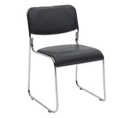 Καρέκλα επισκέπτη στοιβαζόμενη Randin pakoworld μαύρο pu-πόδι χρωμίου 42x44x77εκ - ΚΑΡΕΚΛΕΣ ΕΠΙΣΚΕΠΤΗ στο Milonadakis.gr