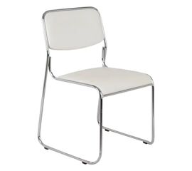 Καρέκλα επισκέπτη στοιβαζόμενη Randin pakoworld λευκό pu-πόδι χρωμίου 42x44x77εκ - ΚΑΡΕΚΛΕΣ ΕΠΙΣΚΕΠΤΗ στο Milonadakis.gr