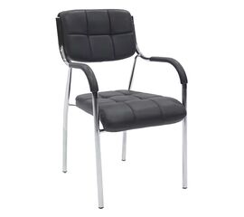 Καρέκλα επισκέπτη στοιβαζόμενη Otlen pakoworld μαύρο pu-πόδι χρωμίου 47x45x87εκ - ΚΑΡΕΚΛΕΣ ΕΠΙΣΚΕΠΤΗ στο Milonadakis.gr