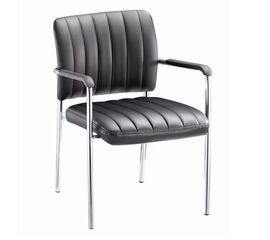 Καρέκλα επισκέπτη στοιβαζόμενη Cazen pakoworld μαύρο pu-πόδι χρωμίου 47x45x87εκ - ΚΑΡΕΚΛΕΣ ΕΠΙΣΚΕΠΤΗ στο Milonadakis.gr