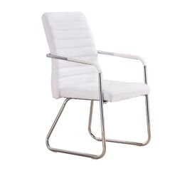 Καρέκλα επισκέπτη στοιβαζόμενη Sefine pakoworld λευκό pu-πόδι χρωμίου 53x45x97εκ - ΚΑΡΕΚΛΕΣ ΕΠΙΣΚΕΠΤΗ στο Milonadakis.gr