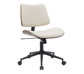 Καρέκλα γραφείου εργασίας Amani pakoworld μπεζ pu-καρυδί plywood 52x54x90.5εκ - ΚΑΡΕΚΛΕΣ ΓΡΑΦΕΙΟΥ στο Milonadakis.gr