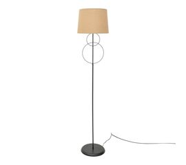 Φωτιστικό δαπέδου Klerdia pakoworld E27 μαύρο μέταλλο με χρυσό ύφασμα 40x40x125εκ - ΦΩΤΙΣΤΙΚΑ ΔΑΠΕΔΟΥ στο Milonadakis.gr