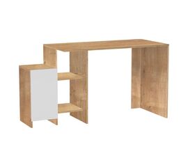 Γραφείο με ραφιέρα Kely pakoworld σε φυσική-λευκή απόχρωση 113x55x74εκ - ΓΡΑΦΕΙΑ στο Milonadakis.gr