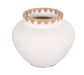 ΔΙΑΚΟΣΜΗΤΙΚΟ ΒΑΖΟ RENTON(L) HM4371 ΤΕΡΑΚΟΤΑ ΛΕΥΚΗ-ΠΛΕΞΗ ΨΑΘΑΣ ΣΤΟ ΣΤΟΜΙΟ Φ32x26,5Υεκ - ΑΝΤΙΚΕΙΜΕΝΑ στο Milonadakis.gr