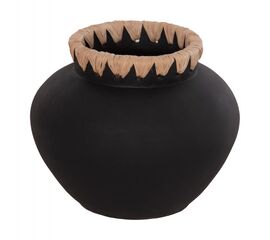 ΔΙΑΚΟΣΜΗΤΙΚΟ ΒΑΖΟ RENTON(S) HM4733 ΤΕΡΑΚΟΤΑ ΜΑΥΡH-ΠΛΕΞΗ ΨΑΘΑΣ ΣΤΟ ΣΤΟΜΙΟ Φ23x19Υεκ - ΑΝΤΙΚΕΙΜΕΝΑ στο Milonadakis.gr