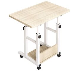 Γραφείο τροχήλατο Stolu pakoworld MDF-metal σε φυσικό-λευκό απόχρωση 60x40x68εκ - ΓΡΑΦΕΙΑ στο Milonadakis.gr