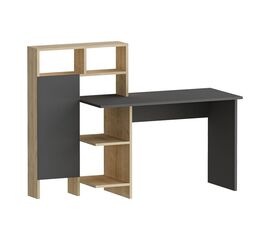 Γραφείο εργασίας με ραφιέρα Calisma pakoworld σε oak-ανθρακί απόχρωση 135x60x111εκ - ΓΡΑΦΕΙΑ στο Milonadakis.gr